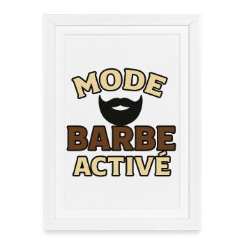Active Beard Mode - Framed poster (27 × 37 cm) - white - Front
