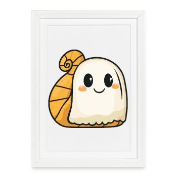Snail Halloween Ghost - Framed poster (27 × 37 cm) - white - Front