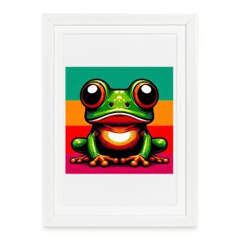 grenouille - Affiche encadrée (27 × 37 cm) - blanc - Devant