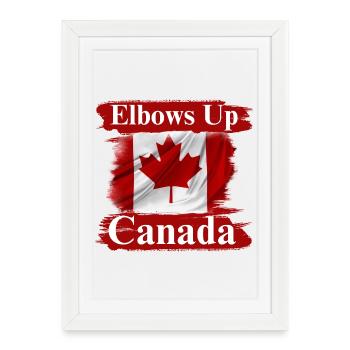 T-shirt de protestation Elbows Up Canada - Affiche encadrée (27 × 37 cm) - blanc - Devant