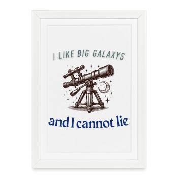 Big Galaxys Chemise drôle de l’espace - Affiche encadrée (27 × 37 cm) - blanc - Devant