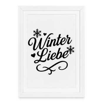 Dicton d’amour d’hiver - Affiche encadrée (27 × 37 cm) - blanc - Devant