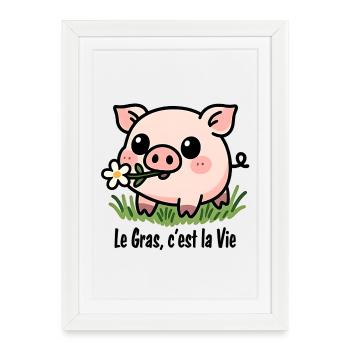 Fat is Life - Framed poster (27 × 37 cm) - white - Front