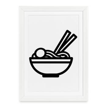 ramen - Affiche encadrée (27 × 37 cm) - blanc - Devant