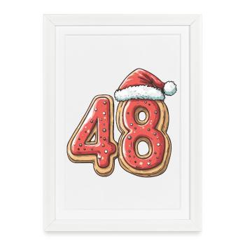 48 Number Biscuit Christmas - Framed poster (27 × 37 cm) - white - Front