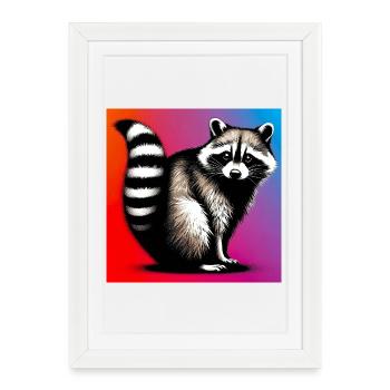 Raton laveur - Affiche encadrée (27 × 37 cm) - blanc - Devant