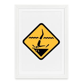 Graphique de signe de plongée - Affiche encadrée (27 × 37 cm) - blanc - Devant