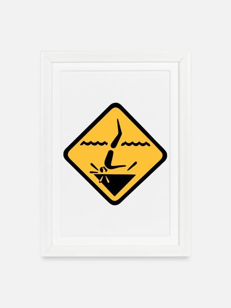 Diving Sign Graphic - Framed poster (27 × 37 cm) - white