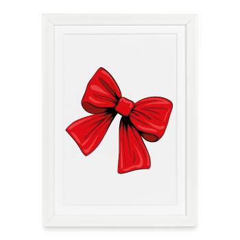 Ruban rouge - Affiche encadrée (27 × 37 cm) - blanc - Devant