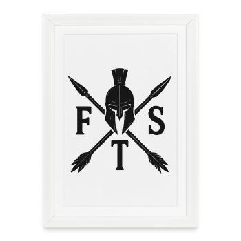 Spartan Warrior FST Emblem – Crossed Arrows Black - Framed poster (27 × 37 cm) - white - Front