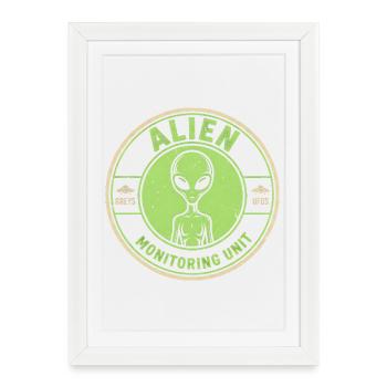 Unité de surveillance extraterrestre : mythe amusant - Affiche encadrée (27 × 37 cm) - blanc - Devant