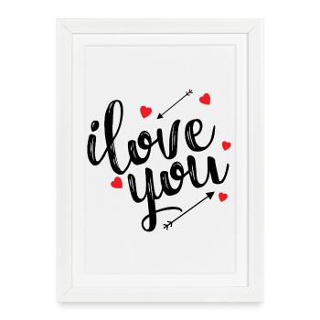 I Love You Declaration Romantic Love Passion - Framed poster (27 × 37 cm) - white - Front