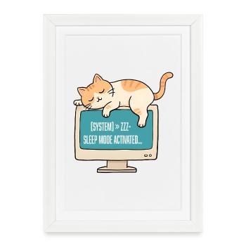 Geek chat in system standby - Framed poster (27 × 37 cm) - white - Front