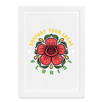 Plantes de jardin floriste - Affiche encadrée (27 × 37 cm) - blanc - Devant