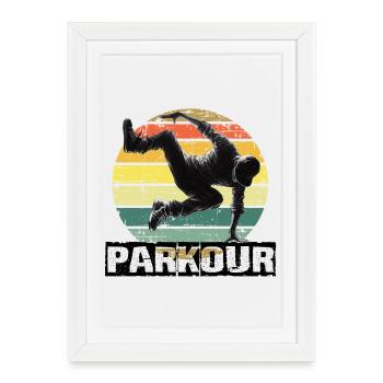 Parkour - Affiche encadrée (27 × 37 cm) - blanc - Devant