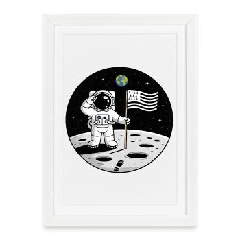 Breton Astronaut BZH Pride Space Humor Gwenn - Framed poster (27 × 37 cm) - white - Front