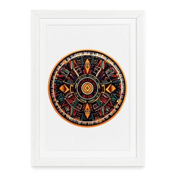 Cercle de Feu du Mandala - Affiche encadrée (27 × 37 cm) - blanc - Devant