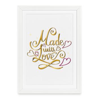 Fait avec amour - Affiche encadrée (27 × 37 cm) - blanc - Devant