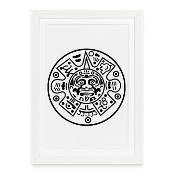 Calendrier maya - Affiche encadrée (27 × 37 cm) - blanc - Devant