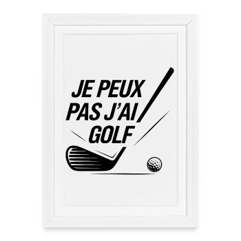 Je_peux_pas_j-ai_Golf - Framed poster (27 × 37 cm) - white - Front