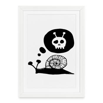CAGOUILLE_bzzz_black - Affiche encadrée (27 × 37 cm) - blanc - Devant