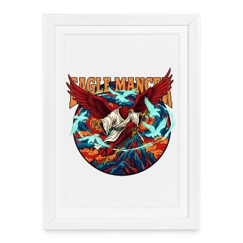 Aigle Mancer, Mystic, Oiseau de proie, Sorcier - Affiche encadrée (27 × 37 cm) - blanc - Devant