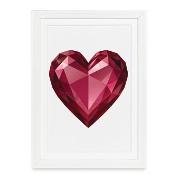 RUBY HEART - peace & love - Framed poster (27 × 37 cm) - white - Front
