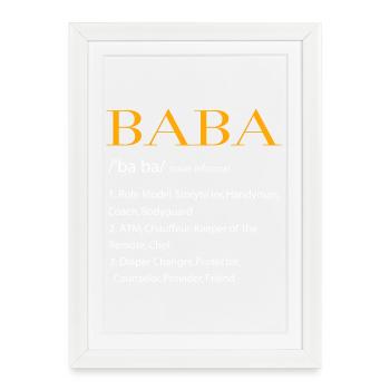 Baba Définition du Père turc Design - Affiche encadrée (27 × 37 cm) - blanc - Devant