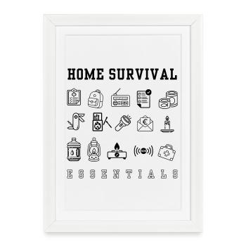 Plan d’urgence - apocalypse - Affiche encadrée (27 × 37 cm) - blanc - Devant