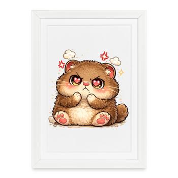 Kitten with heart eyes - Framed poster (27 × 37 cm) - white - Front
