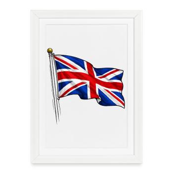 Drapeau de l’Angleterre de Grande-Bretagne - Affiche encadrée (27 × 37 cm) - blanc - Devant
