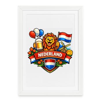 Holland cheerful logo - Framed poster (27 × 37 cm) - white - Front