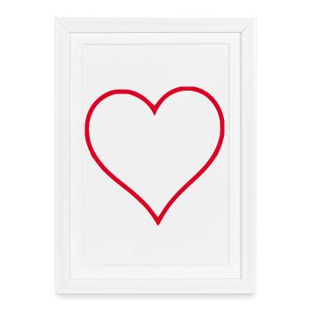 Valentines Red Heart, Valentine's Day - Framed poster (27 × 37 cm) - white - Front