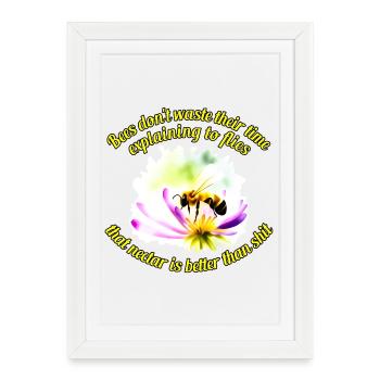 Bees & Flies - Framed poster (27 × 37 cm) - white - Front