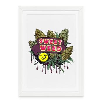 Sweet Weed - Framed poster (27 × 37 cm) - white - Front
