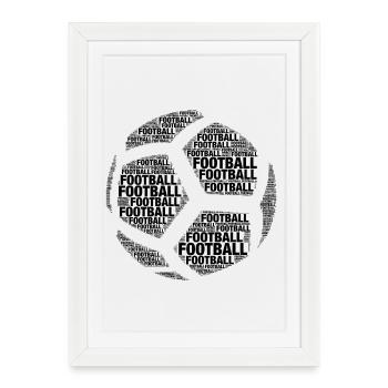 Conception des mots du ballon de football - Affiche encadrée (27 × 37 cm) - blanc - Devant