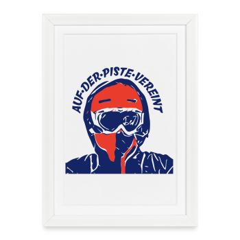 Sur les pistes unies - Logo - Affiche encadrée (27 × 37 cm) - blanc - Devant
