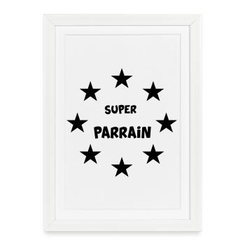 SUPER PARRAIN - Affiche encadrée (27 × 37 cm) - blanc - Devant