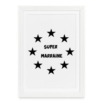 SUPER MARRAINE - Affiche encadrée (27 × 37 cm) - blanc - Devant