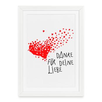 Thank you heart - Framed poster (27 × 37 cm) - white - Front