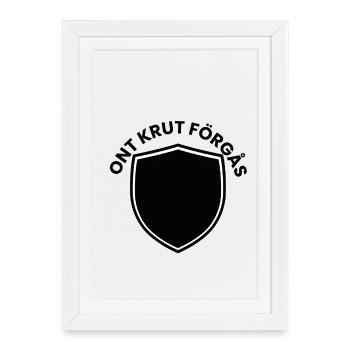 Minimal shield emblem - Framed poster (27 × 37 cm) - white - Front