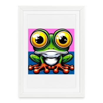 grenouille - Affiche encadrée (27 × 37 cm) - blanc - Devant