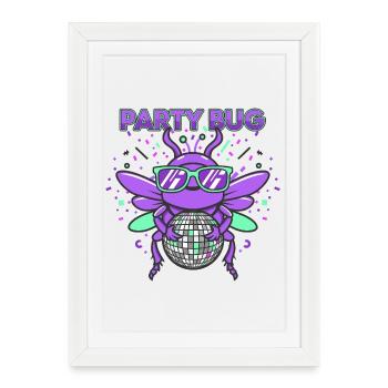 Party Bug - Disco Fever - Framed poster (27 × 37 cm) - white - Front