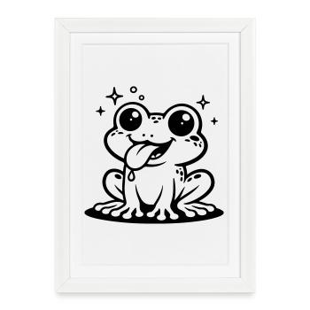 Toad Comic Frog - Framed poster (27 × 37 cm) - white - Front