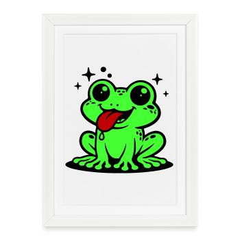 Toad Comic Frog - Framed poster (27 × 37 cm) - white - Front