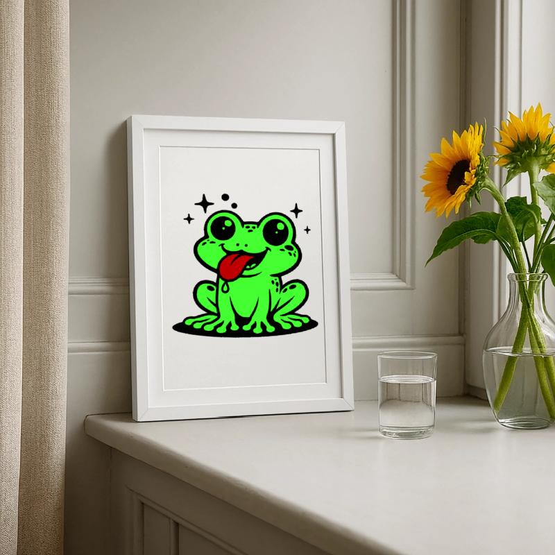 Toad Comic Frog Framed poster (27 × 37 cm)