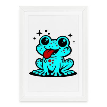 Toad Comic Frog - Framed poster (27 × 37 cm) - white - Front