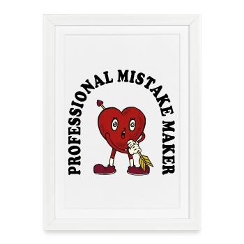 Heart Arrow Cartoon Charm - Framed poster (27 × 37 cm) - white - Front