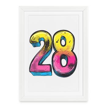 28 Number Colorful - Framed poster (27 × 37 cm) - white - Front