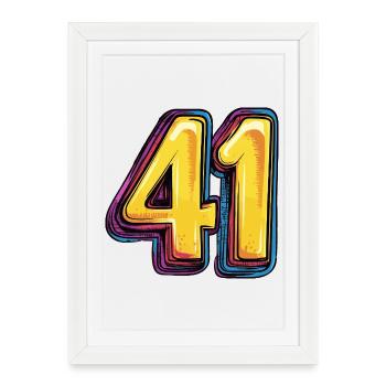 41 Number Colorful - Framed poster (27 × 37 cm) - white - Front